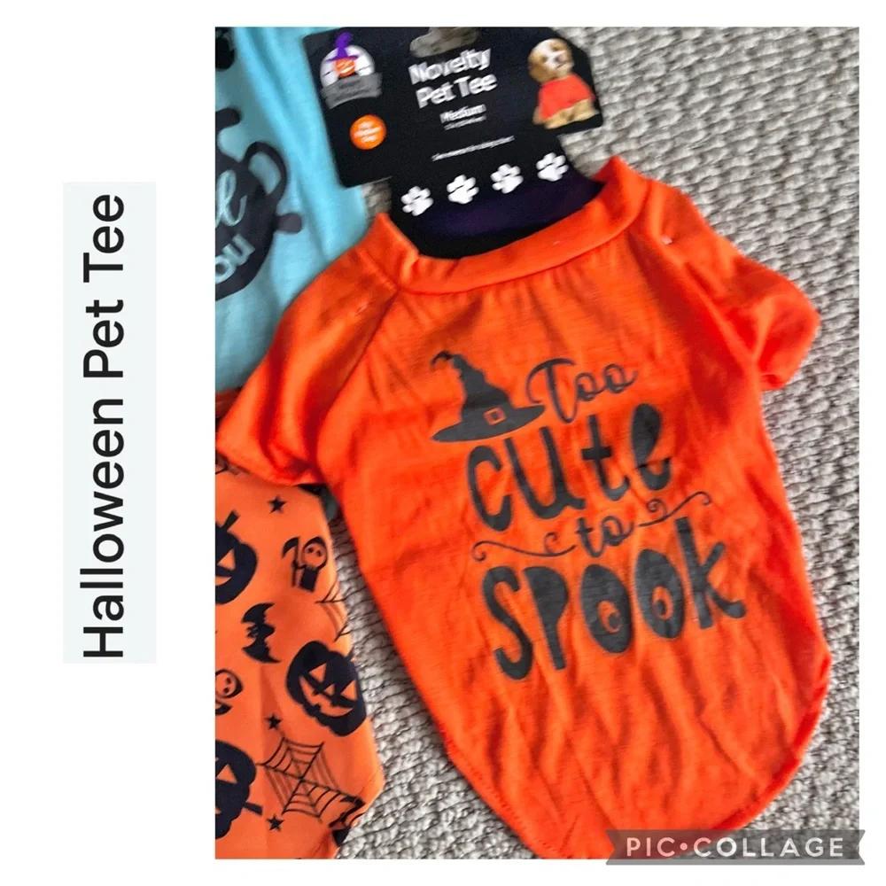 NWT Halloween Dog Shirts Bandana 4 Piece Bundle Size M